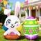 2 Pcs 4FT Easter Inflatable Bunny & Egg Outdoor Decorations, Easter Inflatables Blow up Yard Bunny Egg Decoration with LED Lights for Easter Egg Hunting Holiday Party Spring Décor